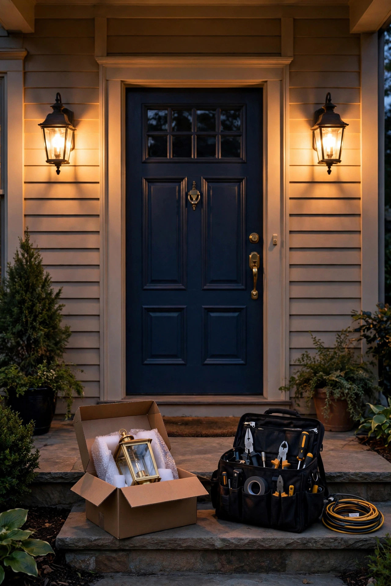 Cost breakdown visualization of front door sconce fixtures and installation expenses